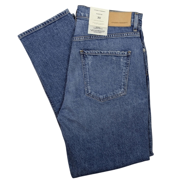 Citizens of Humanity Sabine High Rise Straight Distressed Arthouse Blue 30 NWT - Picture 2 of 16